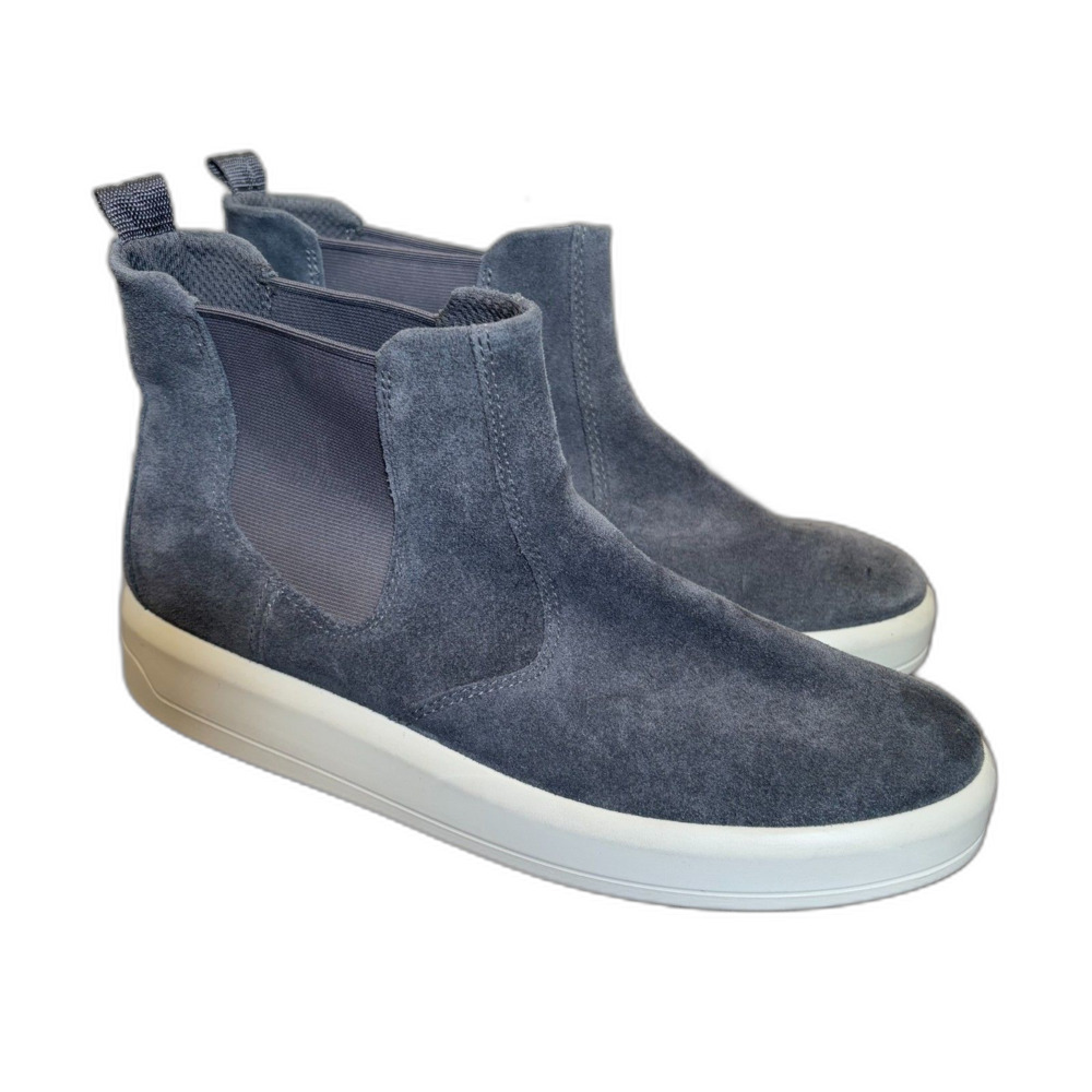 Ecco Womens‎ Soft 9 II Chelsea Boot Sneakers Magnet Gray Suede Classic Size 9
